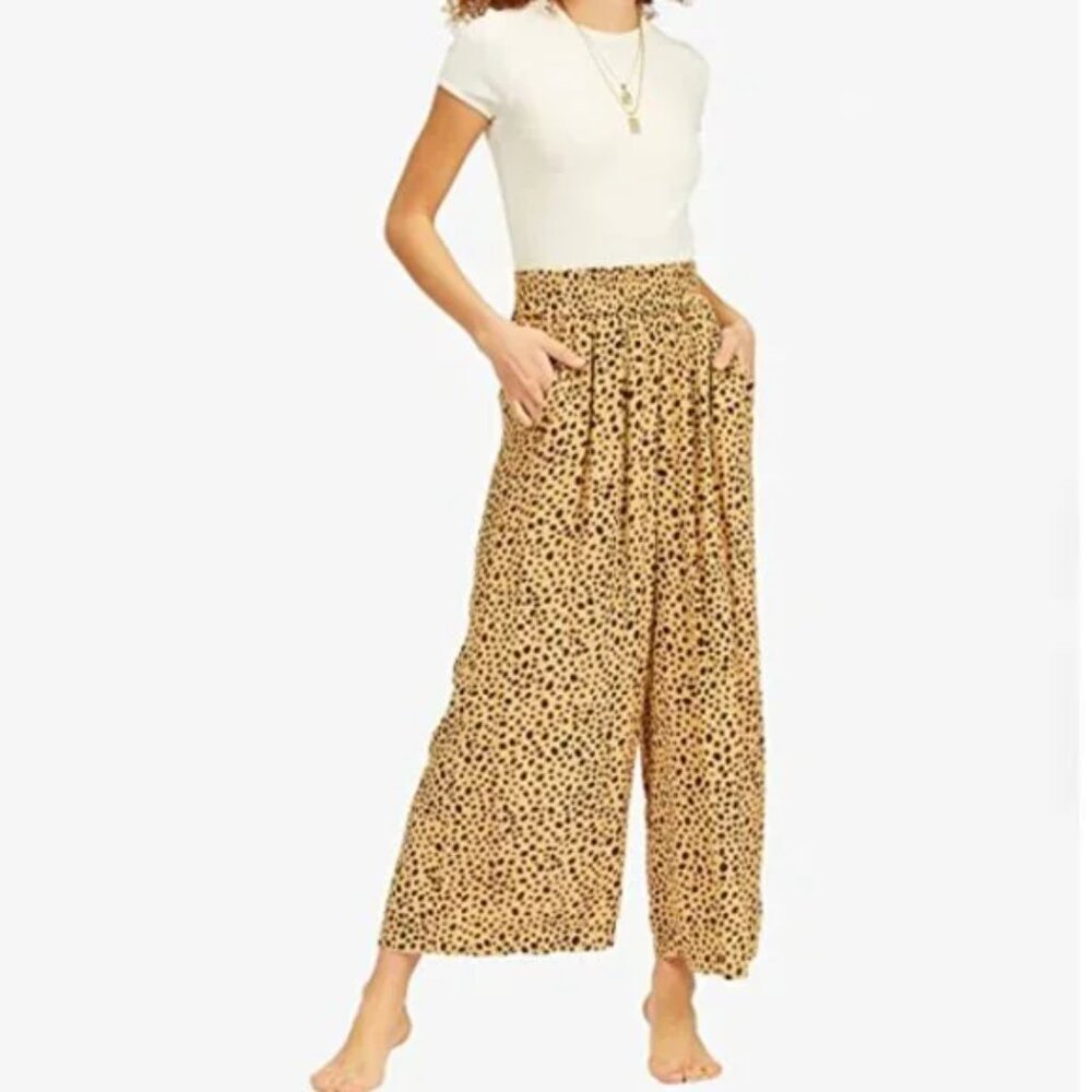 Billabong For Shore Wide Leg Pants Animal Print Casual Trousers size M Relaxed - Picture 10 of 10